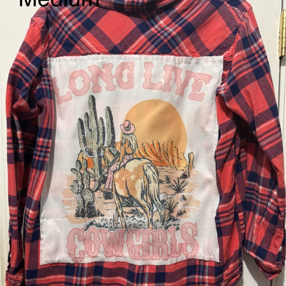 Long Live Cowgirls Red Plaid Girls' Western Shirt Jacket
